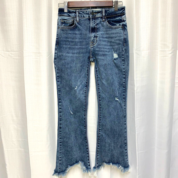 Hidden Denim - Hidden Happi Cropped Flare Undone Hem Jeans